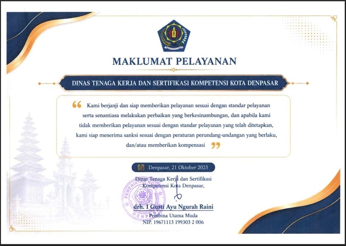 MAKLUMAT PELAYANAN DISNAKER